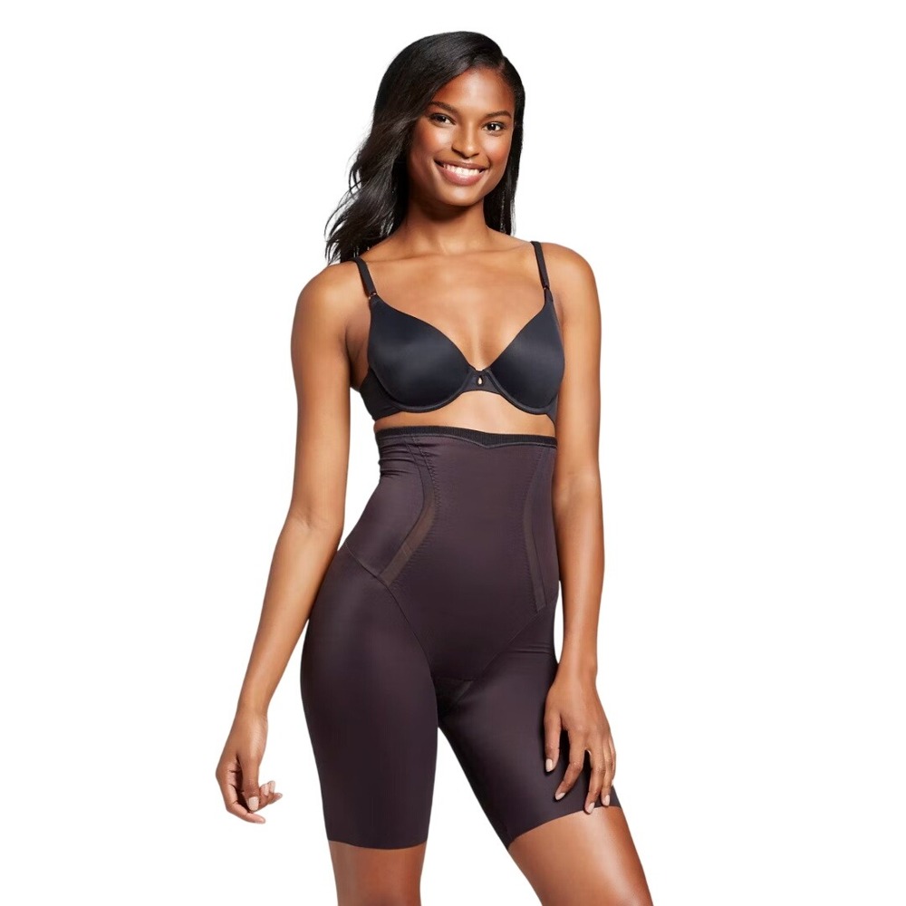 Maidenform Women's Black High Waist Thigh Slimmer Firm Control Shapewear Size M